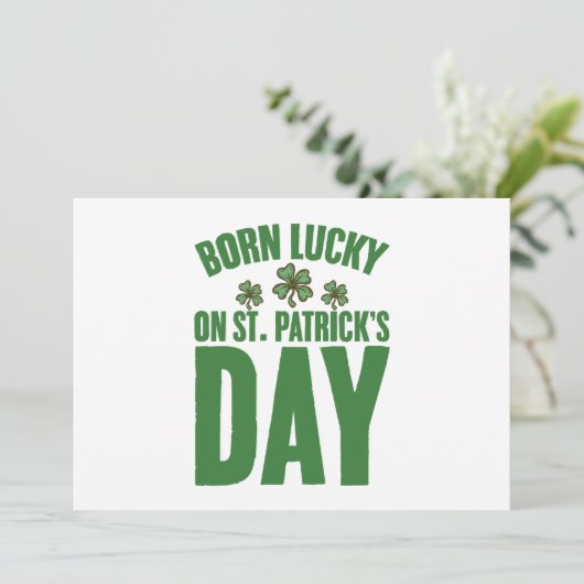 セントパトリックの日に生まれたラッキーなアイリッシュバースデー シーズンカード (スタンド正面)