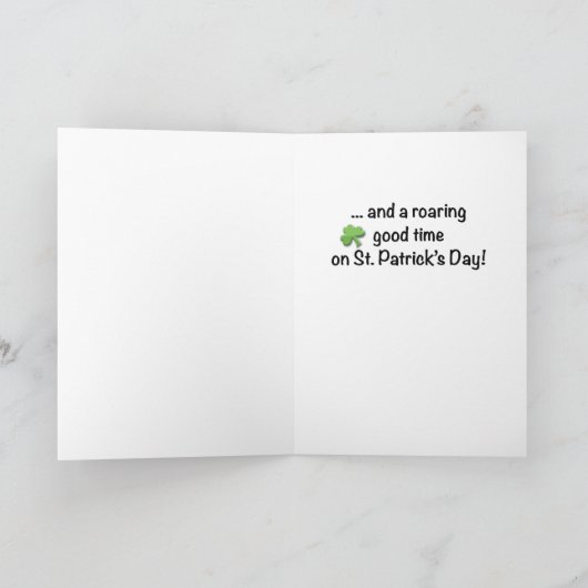 セントパトリックの日に甥のクマとシャムロック カード (内部)