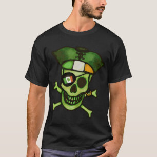セントパトリックの日のおもしろいなアイルランドのスカルの人のTシャツ Tシャツ