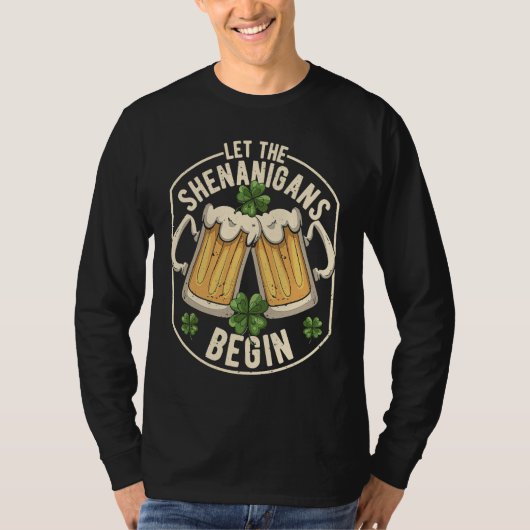 セントパトリックの日のお祭り騒ぎが始まる Tシャツ (正面)