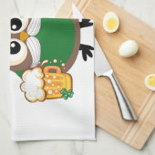 セントパトリックの日のアイルランドのフクロウ キッチンタオル (四つ折り)