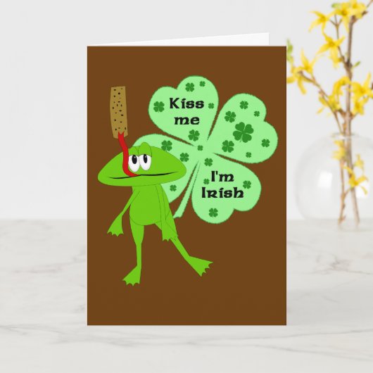 セントパトリックの日のカエルカード カード (黄色い花)