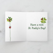 セントパトリックの日のクローバー及びてんとう虫 カード (内部)