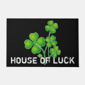 セントパトリックの日のクローバー/シャムロック + あなたのアイディア ドアマット (正面)