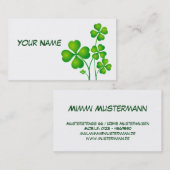 セントパトリックの日のクローバー/シャムロック + あなたのアイディア 名刺 (正面/裏面)