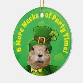 セントパトリックの日のグラウンドホッグパーティー動物 セラミックオーナメント (左)