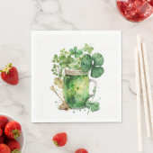 セントパトリックの日のグリーンビールin スタンダードランチョンナプキン (インサイチュ)