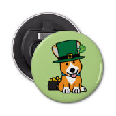 セントパトリックの日のコーギーの小妖精犬の子犬の小犬 栓抜き (正面)