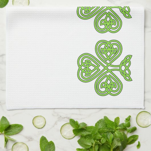 セントパトリックの日のシャムロックのクローバーの台所タオル キッチンタオル (折り畳み)