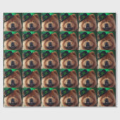 セントパトリックの日のドレスのチュウ犬 ラッピングペーパー (フラット)