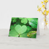セントパトリックの日のハートの葉の写真カード カード (黄色い花)