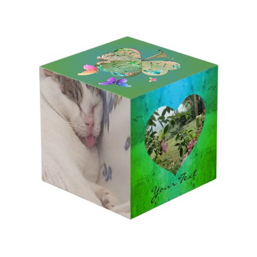 セントパトリックの日のハートフレーム4枚の写真 フォトキューブ (裏面アングル)