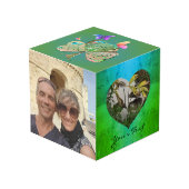 セントパトリックの日のハートフレーム4枚の写真 フォトキューブ (正面アングル)