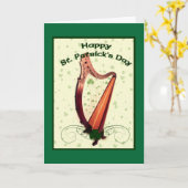 セントパトリックの日のハープカード カード (黄色い花)
