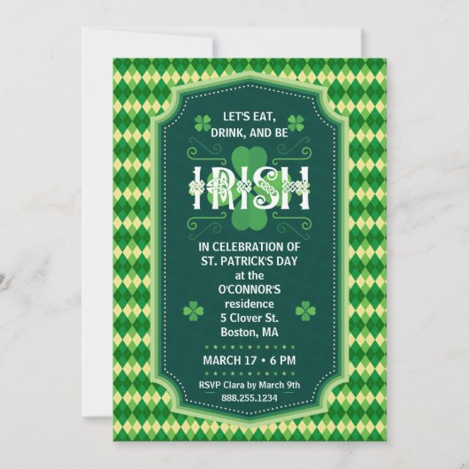 セントパトリックの日のパーティの招待状 招待状 (正面)