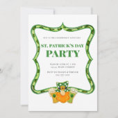 セントパトリックの日のパーティーレプレショーンビアーズシャームロック 招待状 (正面)