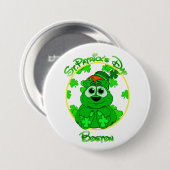 セントパトリックの日のボストン業績のLilのクローバー 缶バッジ (正面&裏面)