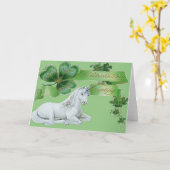 セントパトリックの日のユニコーン カード (黄色い花)