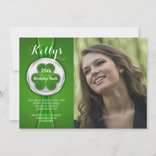 セントパトリックの日のリボンの写真の招待状 招待状 (正面)