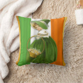 セントパトリックの日のヴィンテージ少女 クッション (ブランケット)