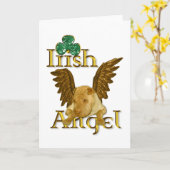 セントパトリックの日の中国人のShar Pei犬のアイルランド人の天使 カード (黄色い花)