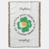 セントパトリックの日の名前をカスタムするスロー毛布 スローブランケット (正面縦)