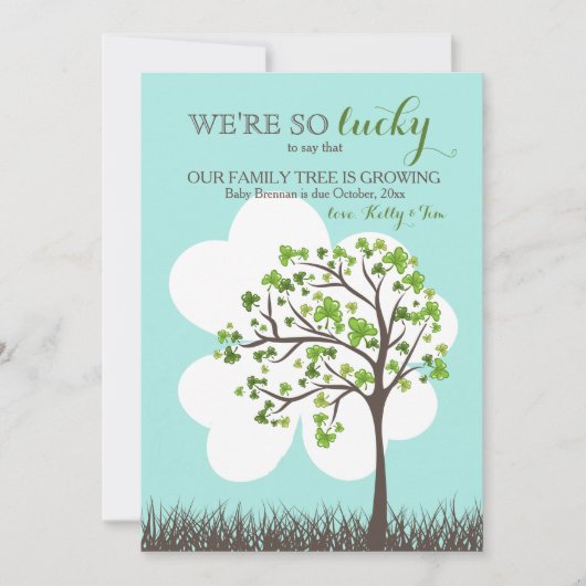 セントパトリックの日の妊娠の発表 案内状 (正面)