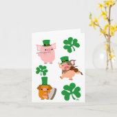 セントパトリックの日の小さいミュージシャンのnotecard カード (黄色い花)