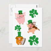 セントパトリックの日の小さなミュージシャン葉書 ポストカード (正面/裏面)