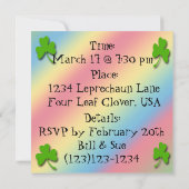セントパトリックの日の小妖精のパーティの招待状 招待状 (裏面)