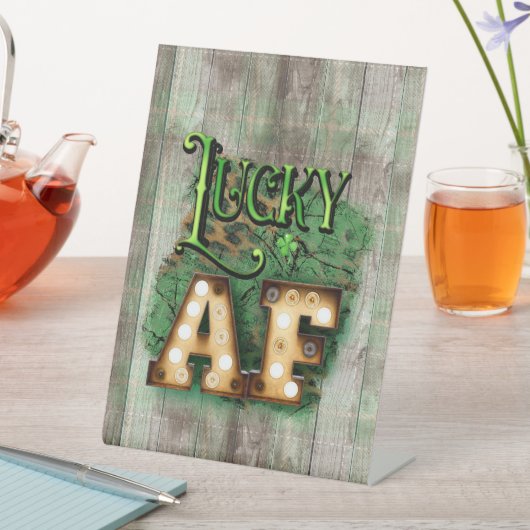 セントパトリックの日の幸運AFアイリッシュマーキーライト 台座サイン (インサイチュ)