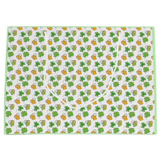 セントパトリックの日の抱き枕 ラージペーパーバッグ (正面)