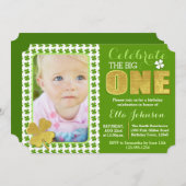 セントパトリックの日の最初誕生会の写真 招待状 (正面/裏面)