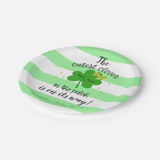 セントパトリックの日の最高のクローバーベビーシャワーパーティー ペーパープレート (アングル)