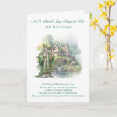 セントパトリックの日の祈りの言葉と賛美の カード (黄色い花)