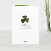 セントパトリックの日の緑のシャムロックと三位一体 カード (裏面)