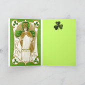 セントパトリックの日の緑のシャムロックと三位一体 カード (内部)
