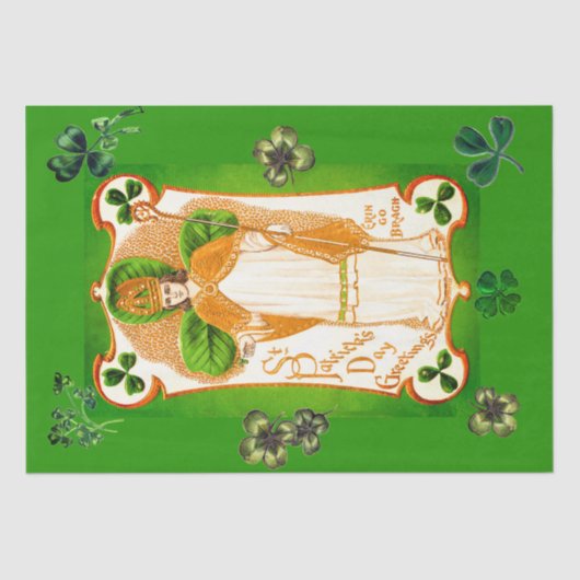 セントパトリックの日の緑のシャムロックと三位一体 薄葉紙 (正面)