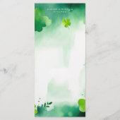 セントパトリックの日の緑の水色の結婚メニュー メニュー (裏面)