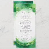 セントパトリックの日の緑の水色の結婚メニュー メニュー (正面/裏面)