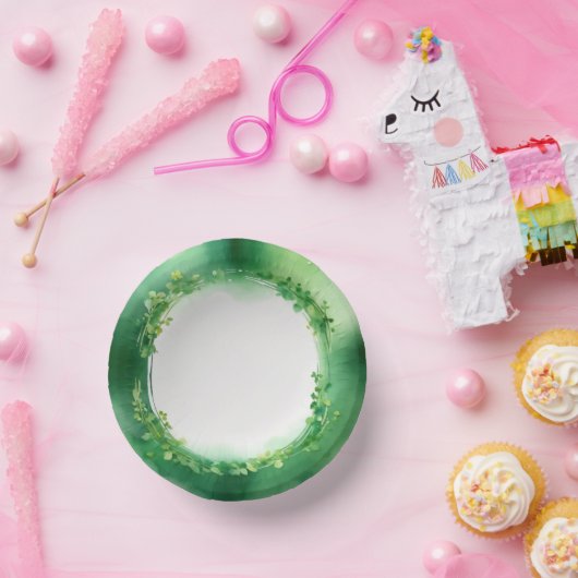 セントパトリックの日の緑の水色リース ペーパーボウル (パーティー)