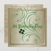 セントパトリックの日の緑の渦巻のパーティの招待状 招待状 (正面/裏面)
