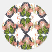 セントパトリックの日の花のハートとクローバーブケッツ ラウンドシール (正面)