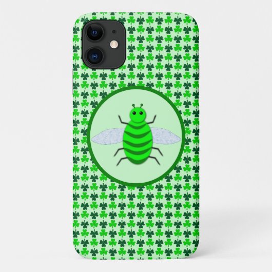 セントパトリックの日の蜂とシャムロック Case-Mate iPhoneケース (裏面)