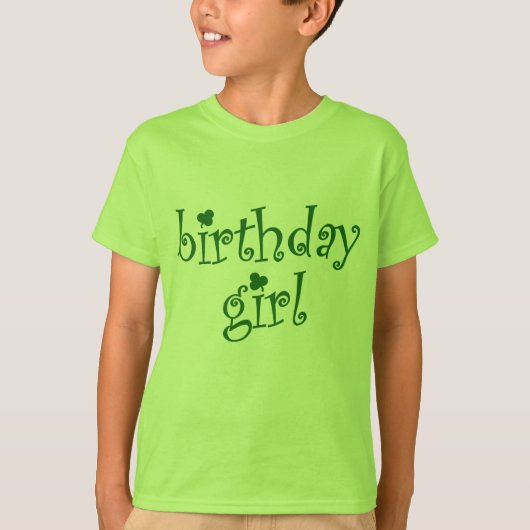 セントパトリックの日の誕生日の女の子のための誕生日の女の子 Tシャツ (正面)