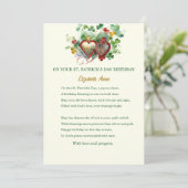 セントパトリックの日の誕生日祝福シャムロック カード (スタンド正面)