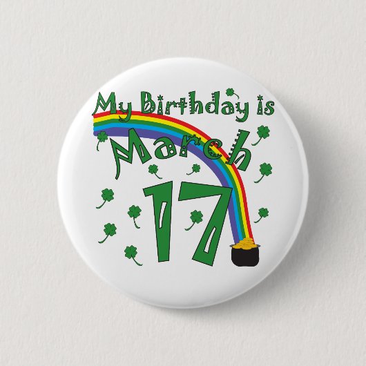 セントパトリックの日の誕生日 缶バッジ (正面)