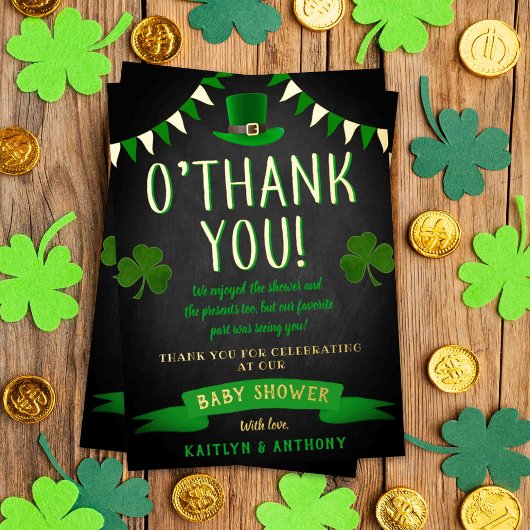 セントパトリックの日の赤ちゃんシャワーありがとうござ実在う 箔招待状