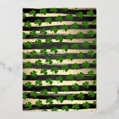 セントパトリックの日の赤ちゃんシャワーありがとうござ実在う 箔招待状 (裏面)