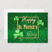 セントパトリックの日の金ゴールドシャムロック ポストカード (正面/裏面)
